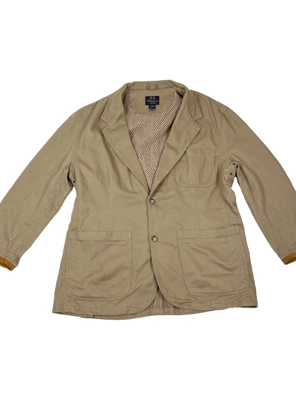 Willis & Geiger Outdoor Hunting Safari Style Jacket Leather Collar/Cuff